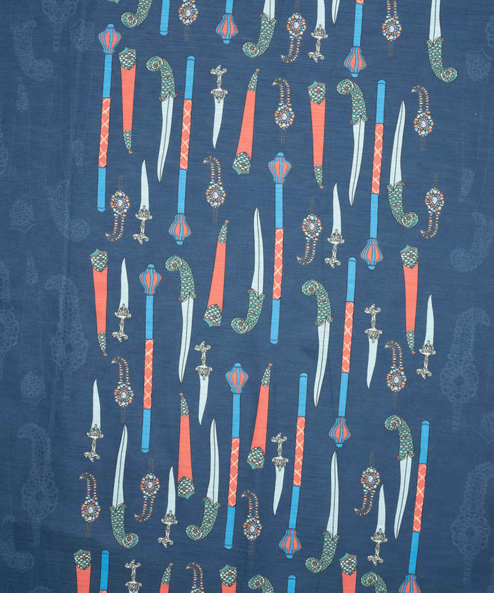 وشاح مطبوع للنساء فني مزدوج الجانبين خنجر