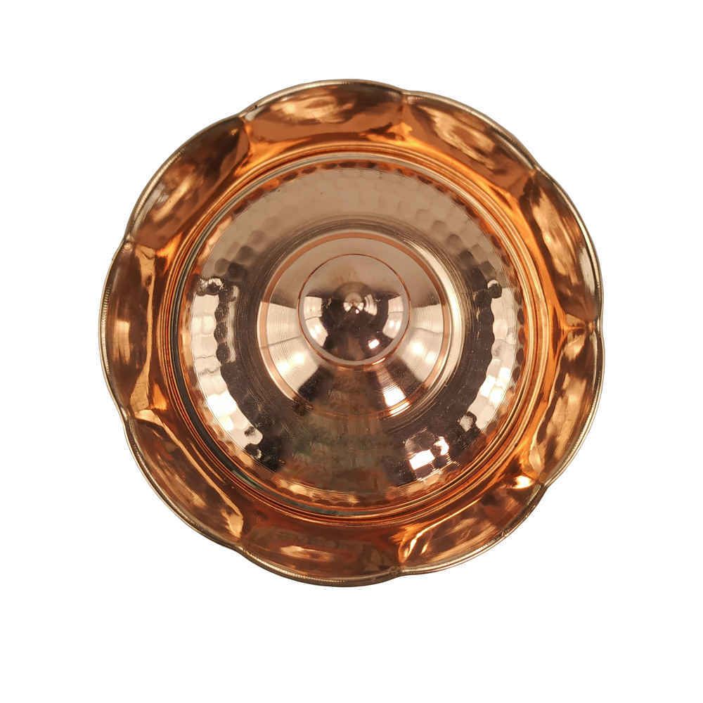 جرة تخزين مطبخ نحاسية مصنوعة يدويًا – مثالية لتنظيم المطبخ – مطروقة