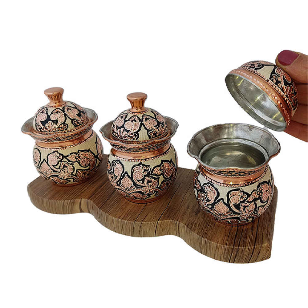 جرة تخزين مطبخ نحاسية مصنوعة يدويًا – مثالية لتنظيم المطبخ – سيلفا