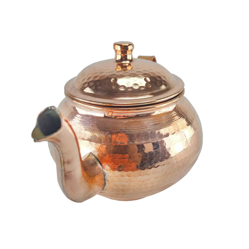إبريق شاي نحاسي مطروق إيراني مصنوع يدوياً هاله