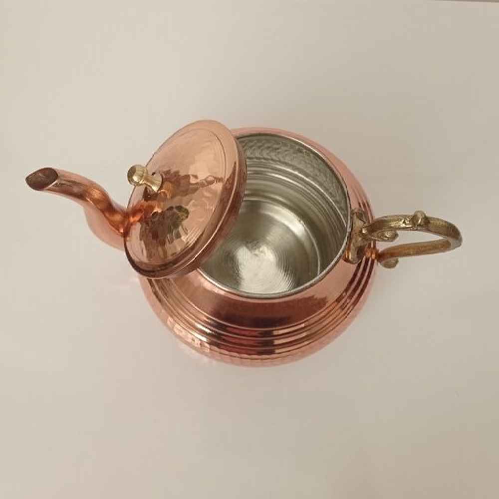 إبريق شاي نحاسي مطروق إيراني مصنوع يدوياً توبي