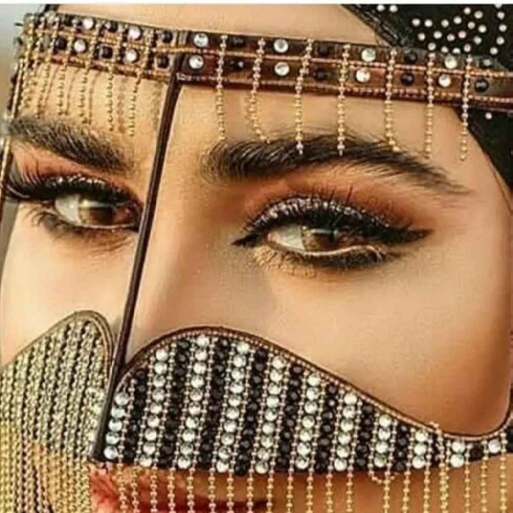 البرقع الخليجي يدوية الصنع بالماس - نموذج إيلليا