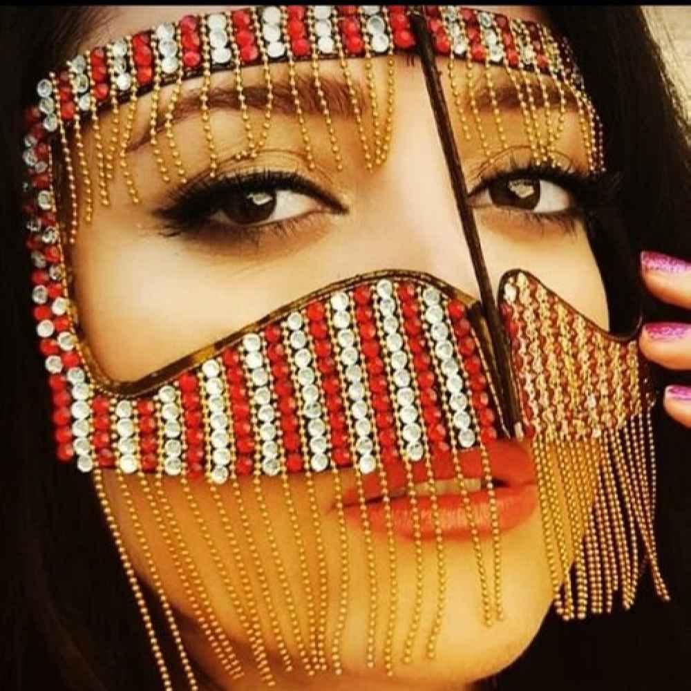 البرقع الخليجي يدوية الصنع بالماس – نموذج رانجي