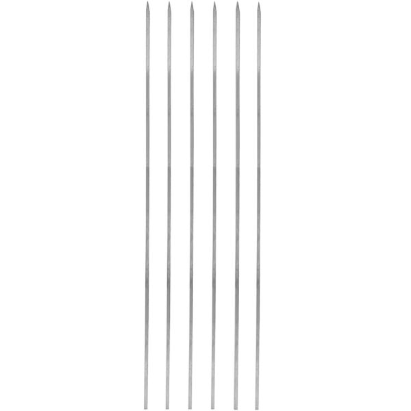 مجموعة من ستة أسياخ فولاذية رفيعة (50 سم) لكباب الكبد والشواء