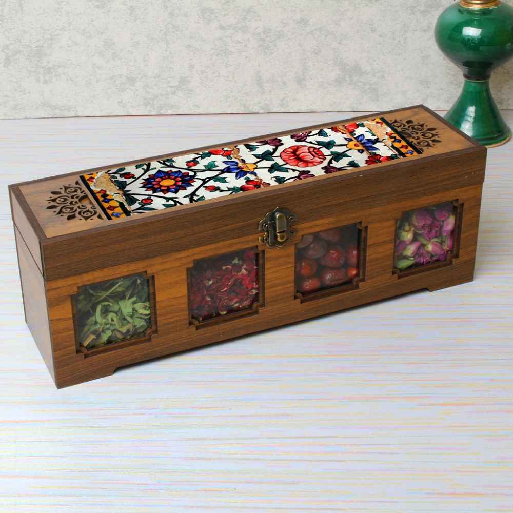 رف توابل خشبي بـ12 برطمان – تصميم مستوحى من الفارسية “تنين”