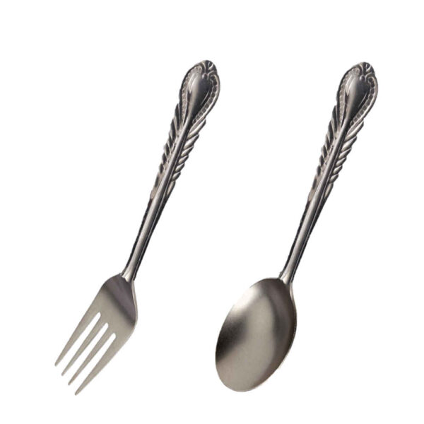 مجموعة ملاعق وشوك من الفولاذ المقاوم للصدأ 12 قطعة نموذج جاندوم