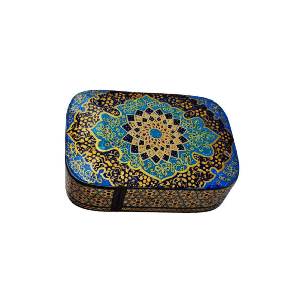 صندوق مجوهرات خشبي يدوي التصميم بنمط مستوحى من الفن الفارسي - كيشو