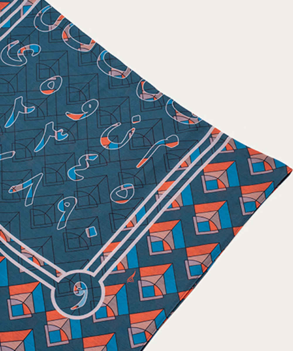 وشاح إيراني مطبوع فني وخفيف الوزن الأبجدية