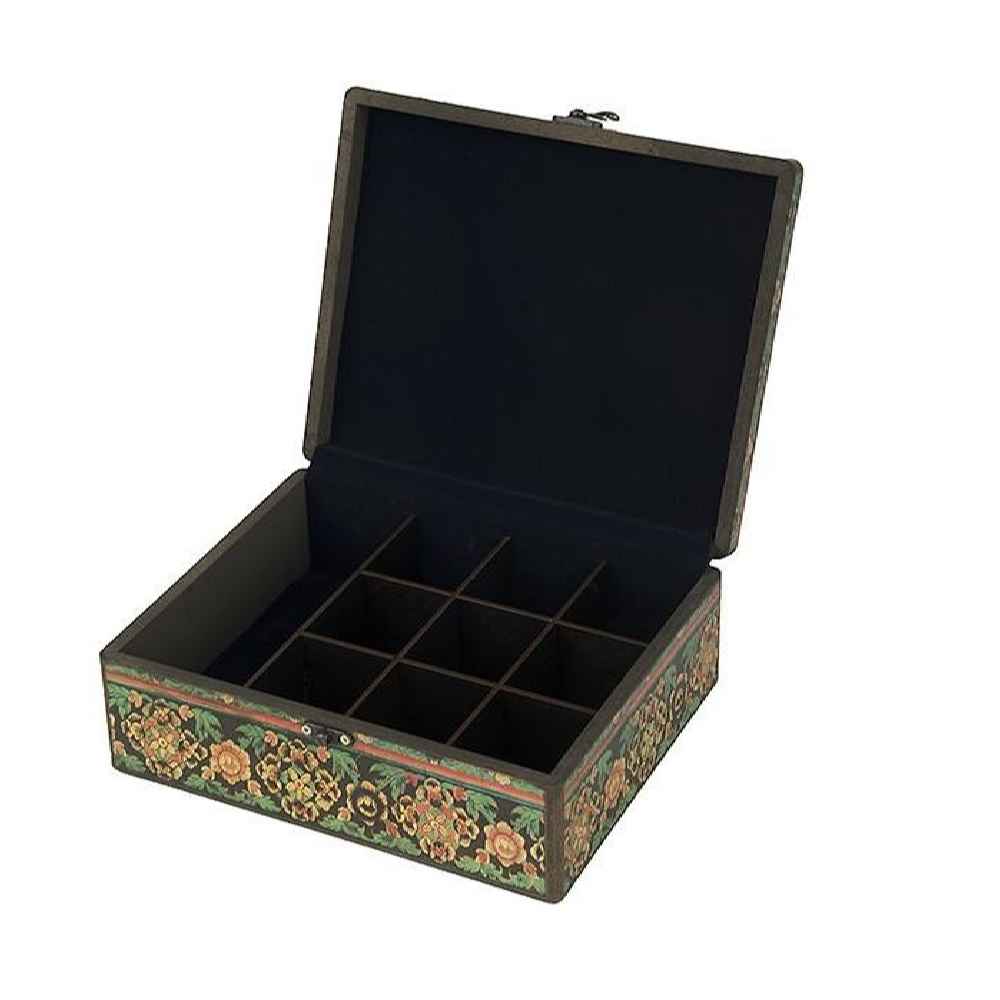 صندوق مجوهرات خشبي يدوي التصميم بنمط مستوحى من الفن الفارسي – ماهي