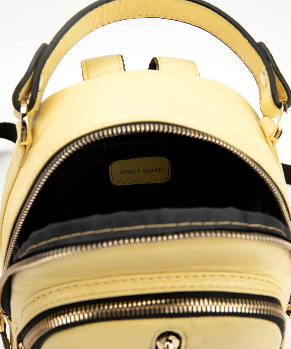 حقيبة ظهر نسائية من الجلد الأصفر – موديل مارال