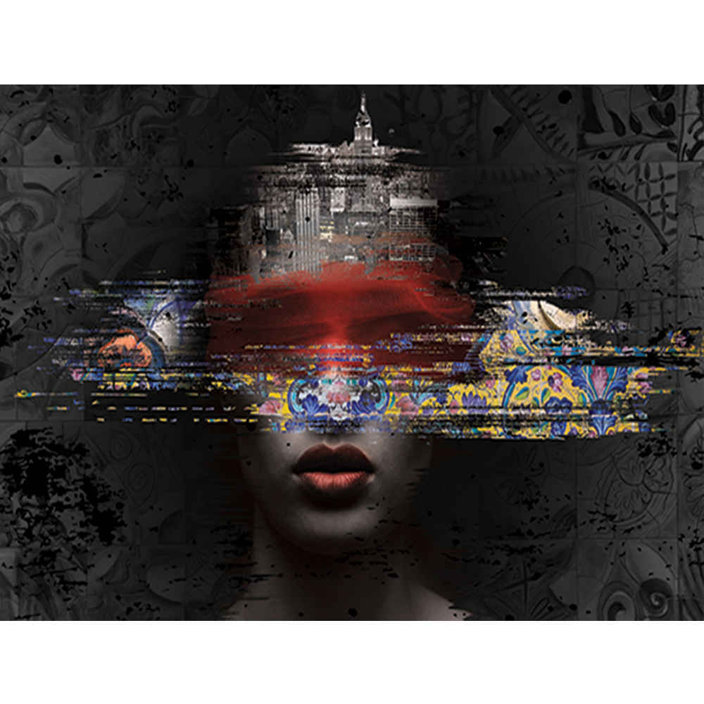 لوحة جدارية تجريدية سوداء نموذج ژیوار للمساحات العصرية