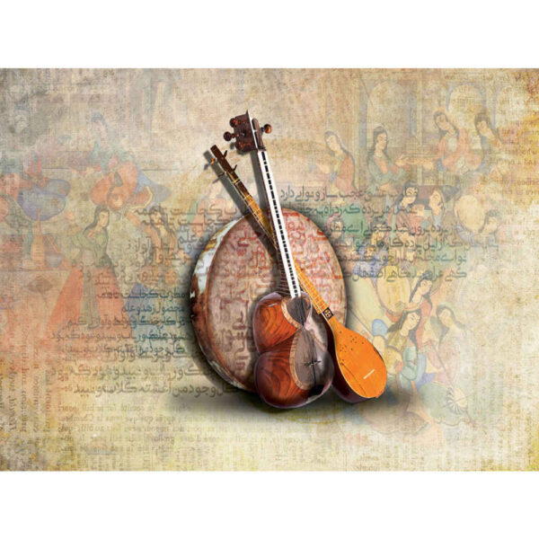 لوحة جدارية خط فارسي نموذج آلة تقليدية للمساحات العصرية