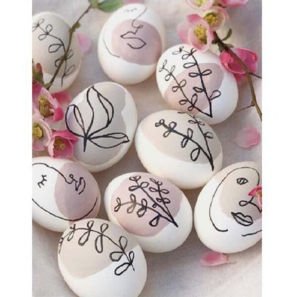 بيض خزف مزخرف بسيط - وجه