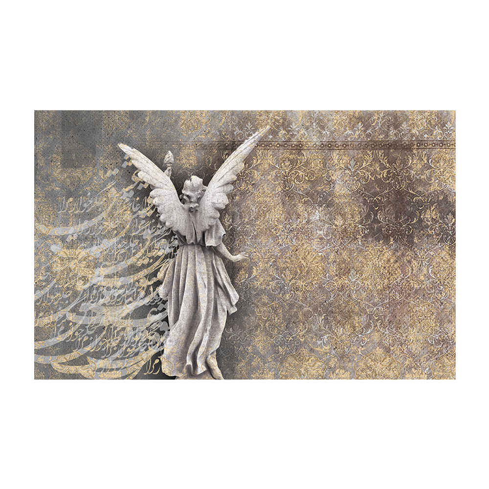 لوحة جدارية خط فارسي رمادية نموذج دنیا للمساحات العصرية