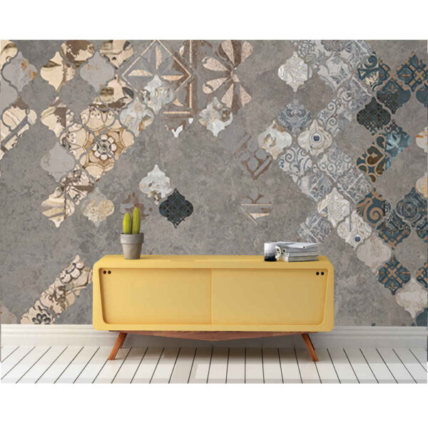 لوحة جدارية تجريدية رمادية نموذج ژینا للمساحات العصرية