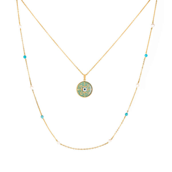 قلادة إيرانية مطلية بالذهب للنساء لويزا