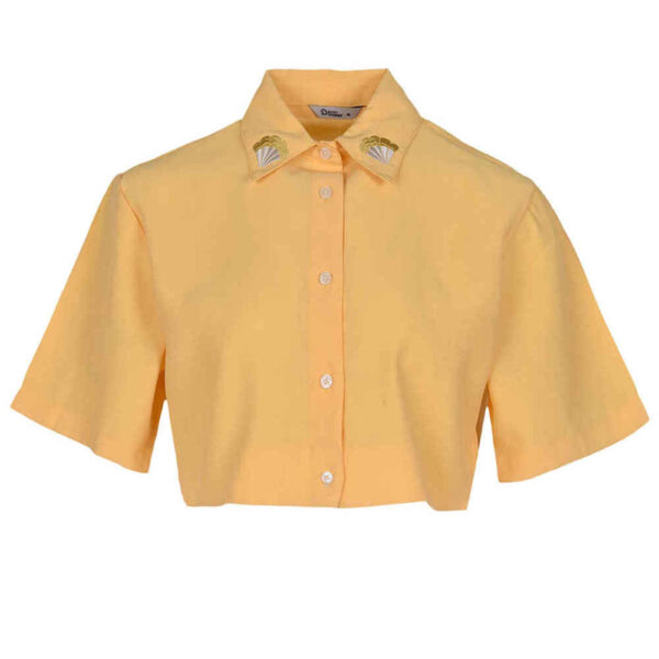 قميص نسائي قصير الأكمام مطرز موديل لونا