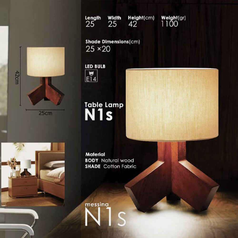 مصباح طاولة خشبي بلمسة فنية، مصنوع يدويًا، بهمن
