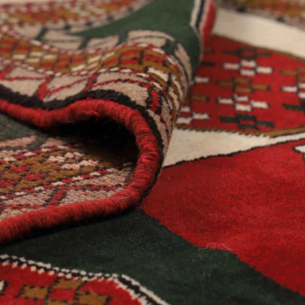 سجادة إيرانية من الصوف معقودة يدويًا بتصميم قبلي معقد، نموذج رايكا