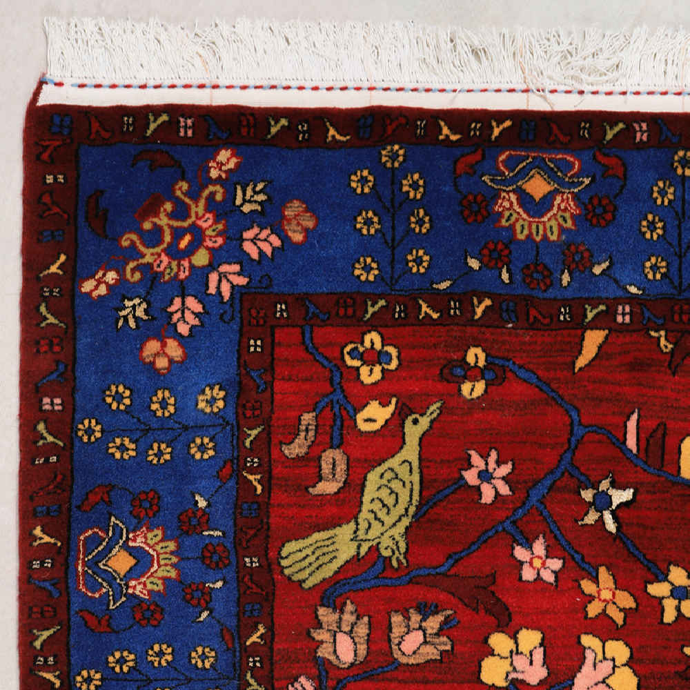 سجادة صوف إيرانية معقودة يدويًا بتصميم درختي دقيق – أصفهان