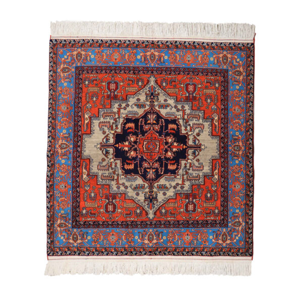 سجادة صوف إيرانية معقودة يدويًا بتصميم ميدالية معقد - أصفهان