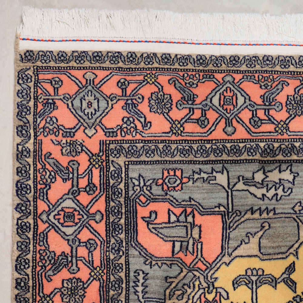 سجادة صوف إيرانية معقودة يدويًا بتصميم قبلي دقيق – أصفهان