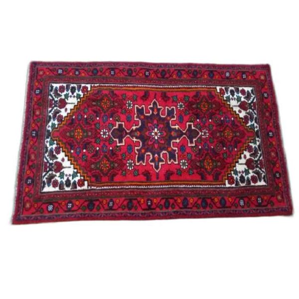 سجادة إيرانية معقودة يدويًا رائعة باللون الأحمر - زنجان