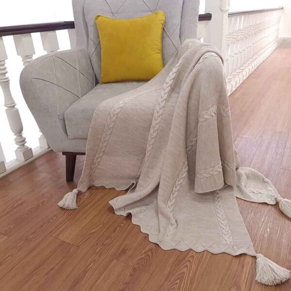 بطانية محبوكة ناعمة وخفيفة للكنبة والسرير موديل آزین