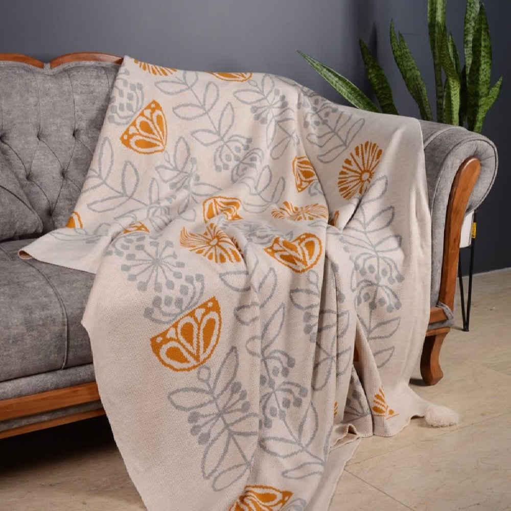 بطانية محبوكة ناعمة وخفيفة للكنبة والسرير موديل غصدک