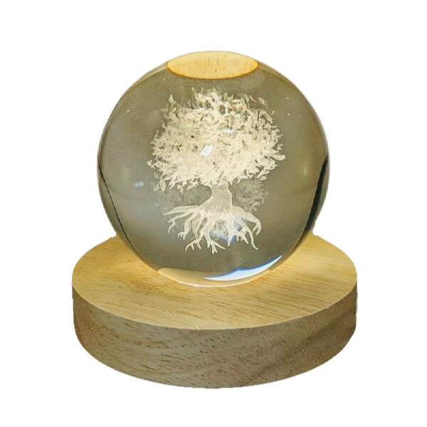 مصباح الكرة البلورية ضوء الليل الخيالي: شجرة الحياة