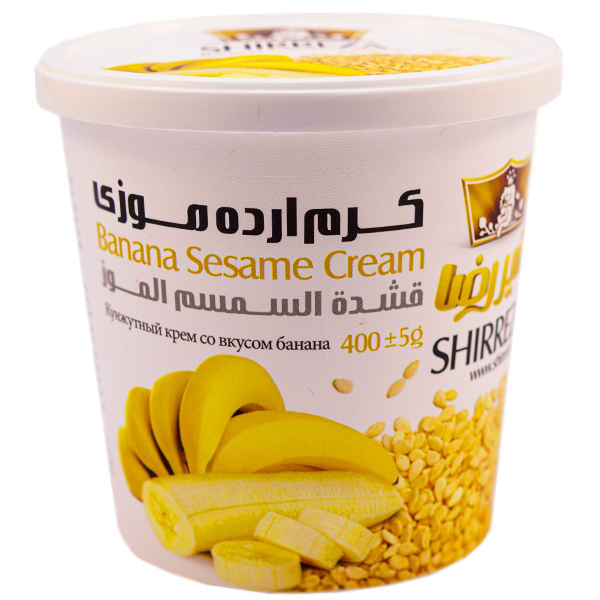 صلصة الطحينة الكريمية من شيريزا بنكهة الموز - كريم بذور السمسم الإيراني، 400 جرام (3x)