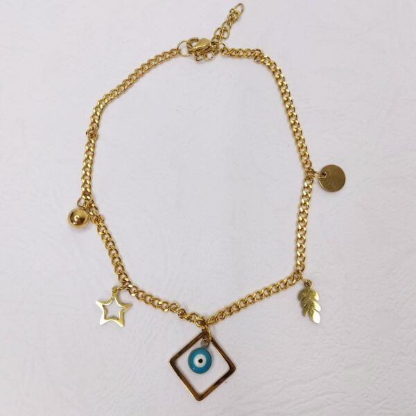 سوار كاحل فولاذي نظرة العين موديل لاله