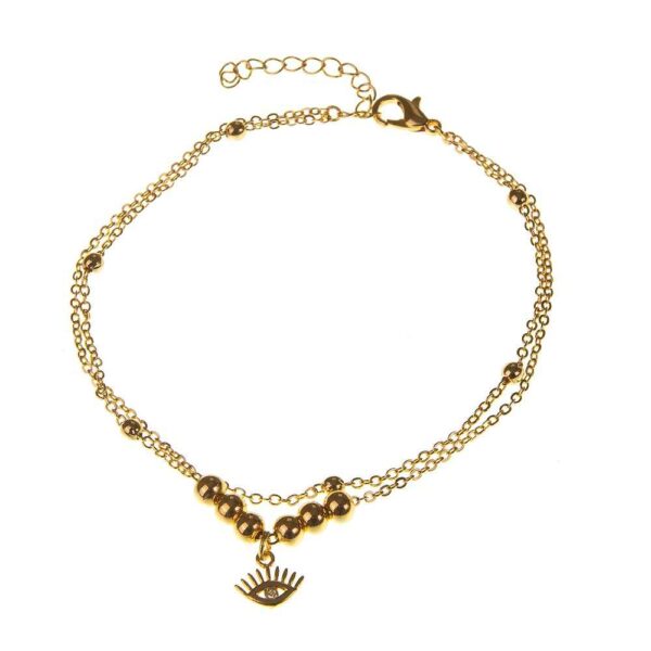 سوار كاحل متعدد الطبقات فولاذي نظرة العين موديل جانا