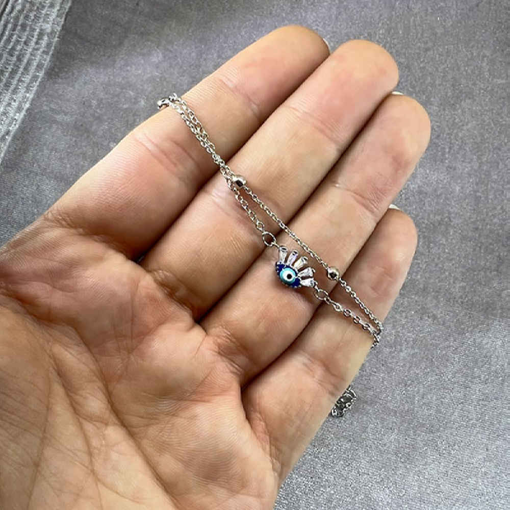 سوار كاحل متعدد الطبقات فولاذي نظرة العين موديل مهتا