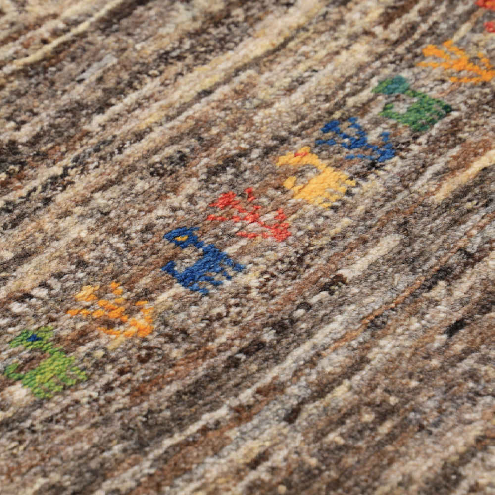 سجاد جابيه إيراني من الصوف محبوك يدويًا برموز نسترن