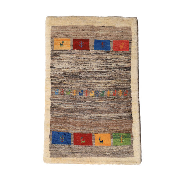 سجاد جابيه إيراني من الصوف محبوك يدويًا برموز نسترن