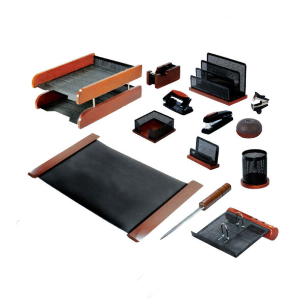 مجموعة منظمات مكتبية من الخشب - نموذج براد (13 قطع)