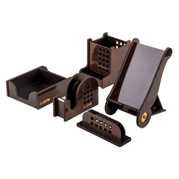 مجموعة منظمات مكتبية من الخشب - نموذج إداري (5 قطع)