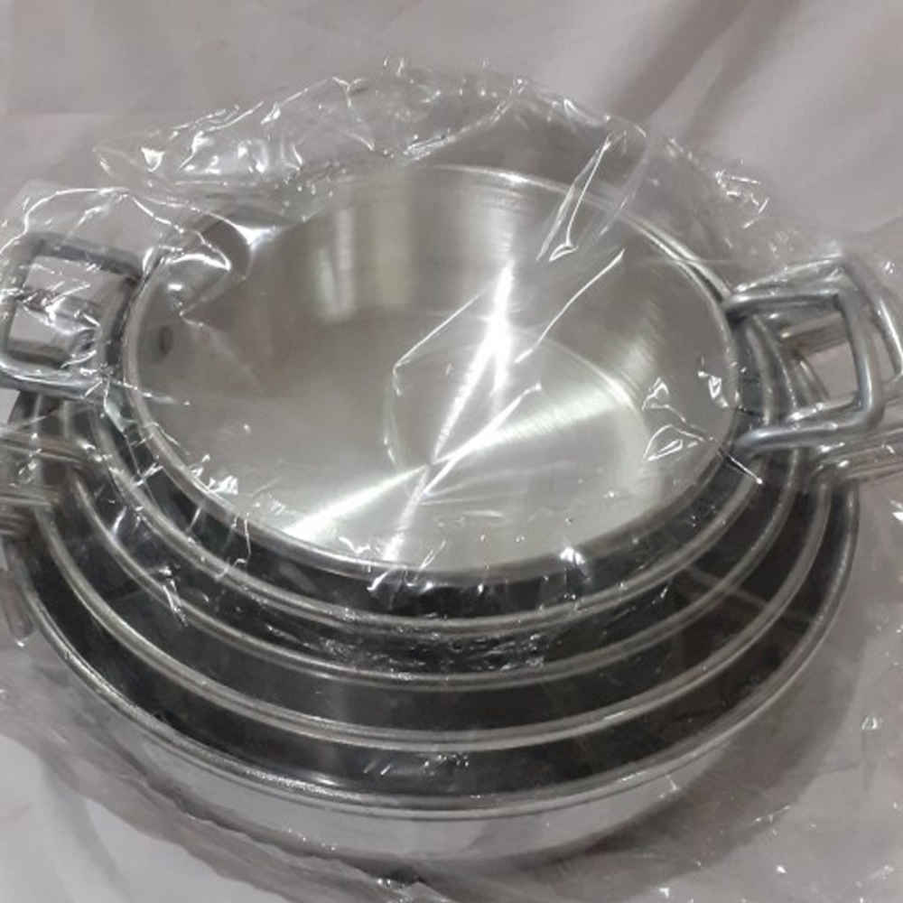 مقلاة التخييم الخارجية – خفيفة الوزن، ومناسبة للنار المخيمية، مجموعة من 4