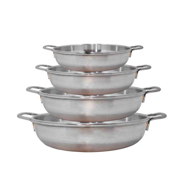 مقلاة التخييم الخارجية – خفيفة الوزن، ومناسبة للنار المخيمية، مجموعة من 4