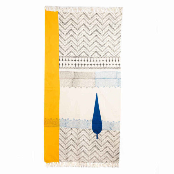 مفرش مائدة من الكتان المطبع يدوياً سرو قاجار