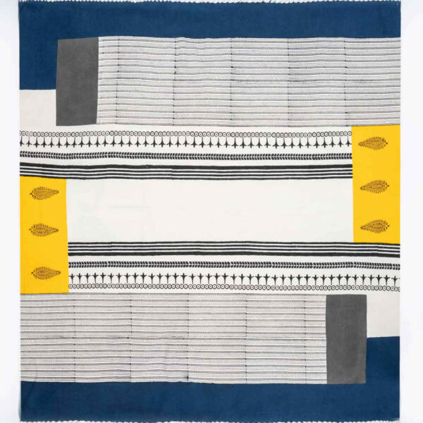 مفرش طاولة من الكتان المطبوع بالكتل موديل گلستان