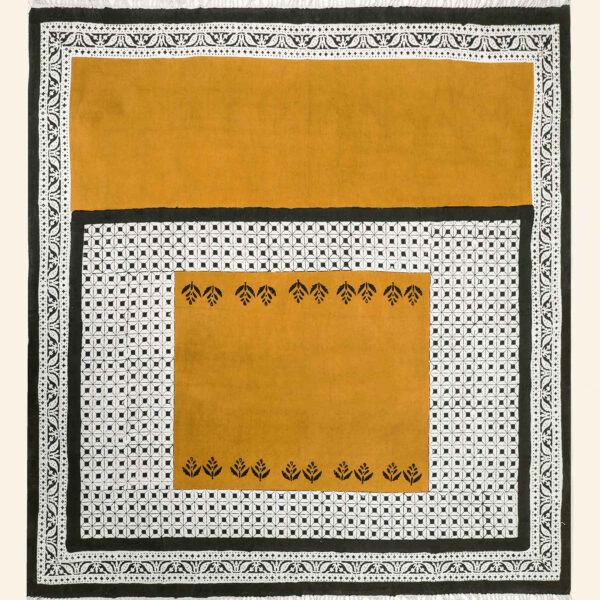 مفرش طاولة من الكتان المطبوع بالكتل موديل شابناز