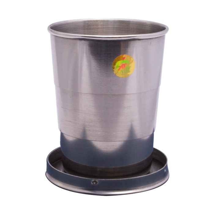 كوب فولاذي للتخييم الخارجي – قابل للطي، خفيف الوزن وغير قابل للكسر