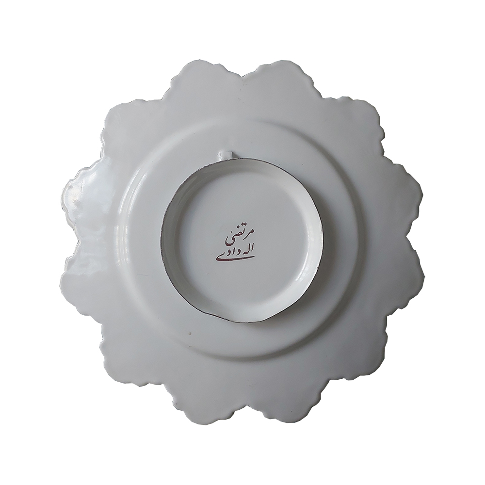 لوحة من النحاس مطلية يدوياً بالمينا الإيراني نموذج زهور