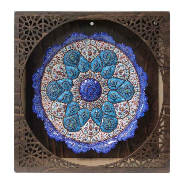 لوحة من النحاس مطلية يدوياً بالمينا الإيراني نموذج تانين