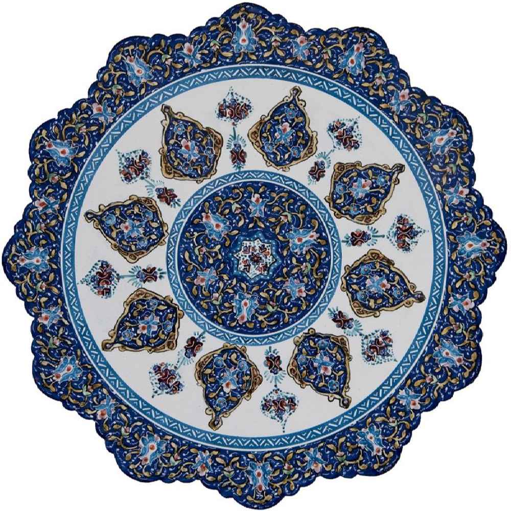 لوحة من النحاس الزخرفية المطلية يدوياً بالمينا الإيراني نارنج
