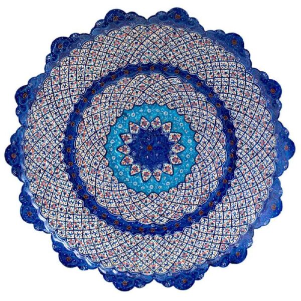 لوحة من النحاس الزخرفية المطلية يدوياً بالمينا الإيراني نسترن