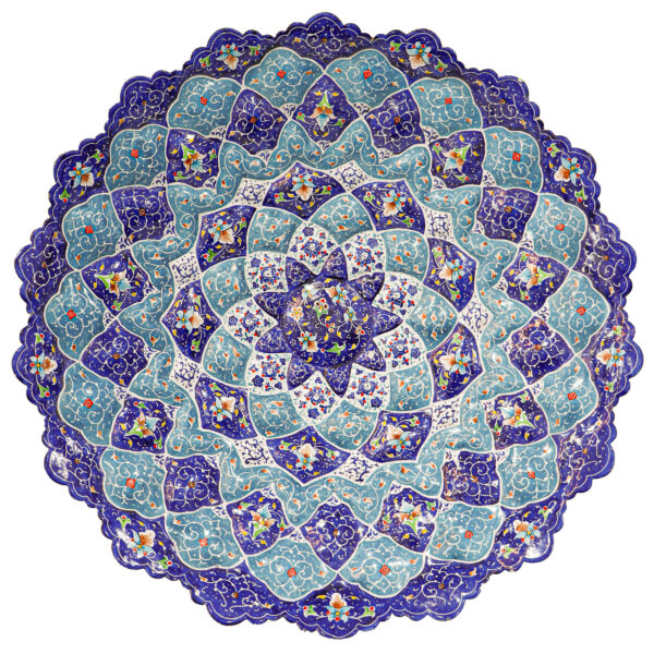 لوحة من النحاس الزخرفية المطلية يدوياً بالمينا الإيراني تورنج