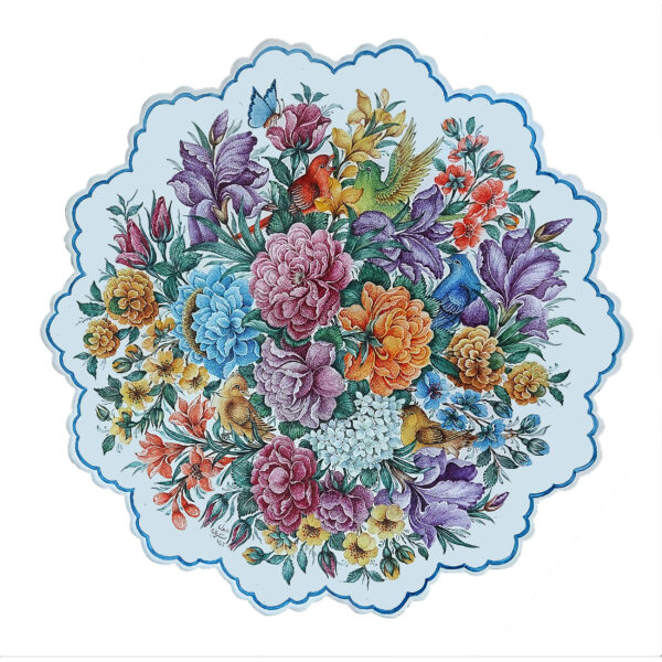 لوحة من النحاس مطلية يدوياً بالمينا الإيراني نموذج جنة